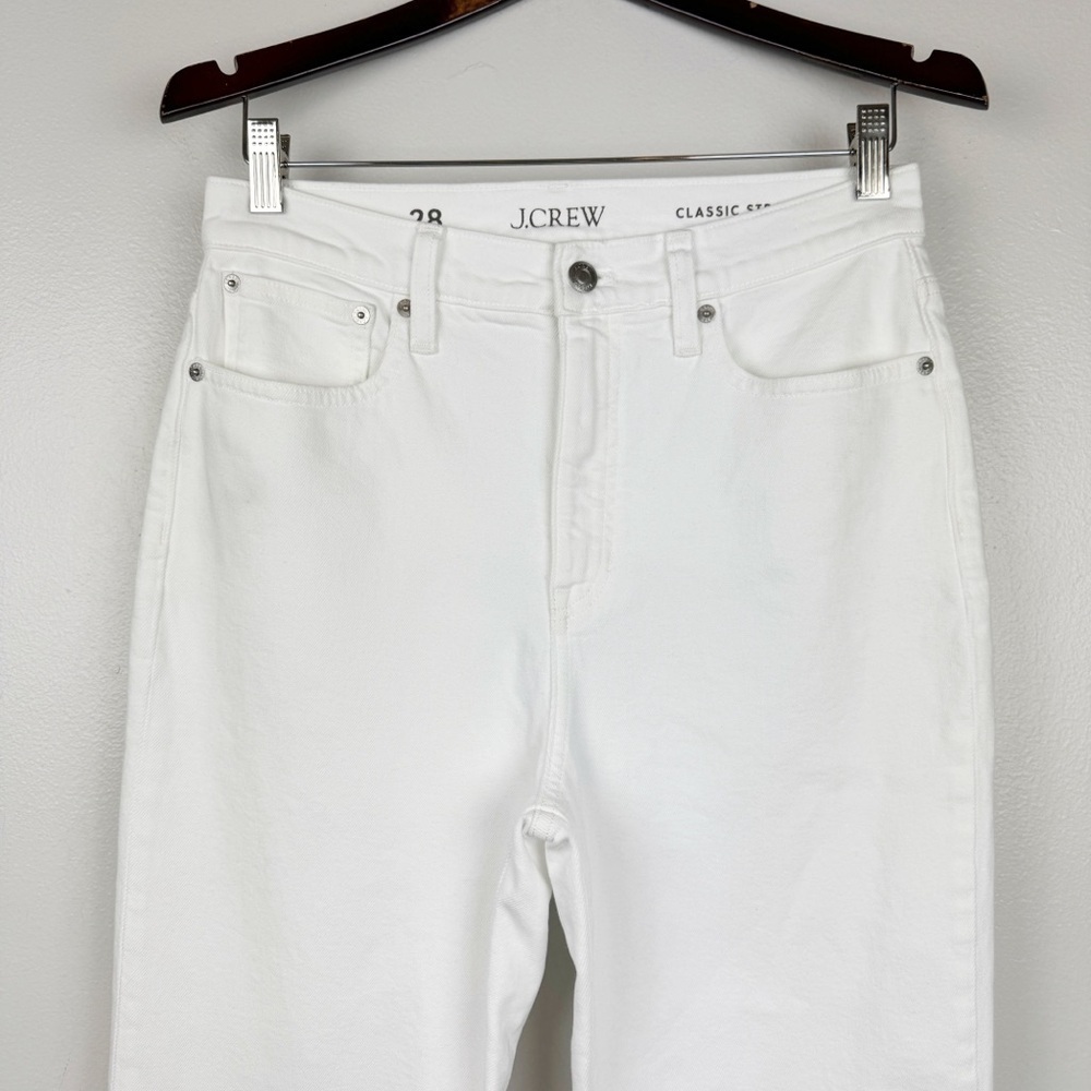 J. Crew Classic Straight Leg High Rise Jeans White Size 28 NWT - Picture 4 of 8